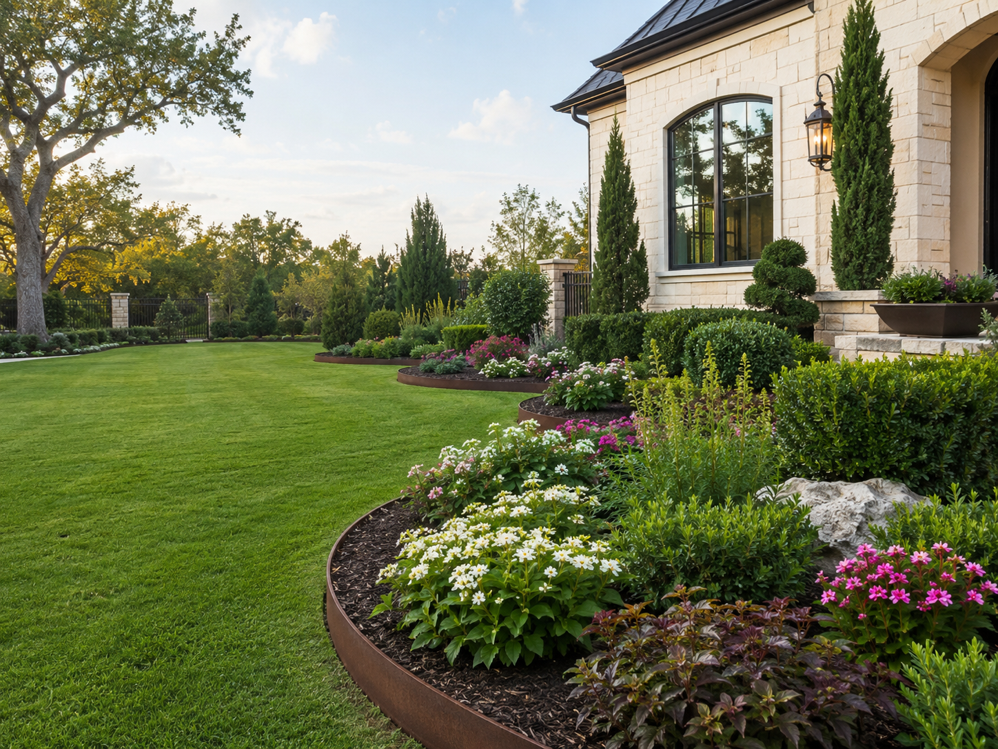 Luxury landscape design around home